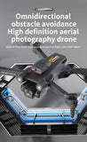 New M17 Max Drone 8K Professinal Optical Flow Dron Triple HD Camera Foldable RC Helicopter WIFI FPV Height Hold Sell LED 5000M