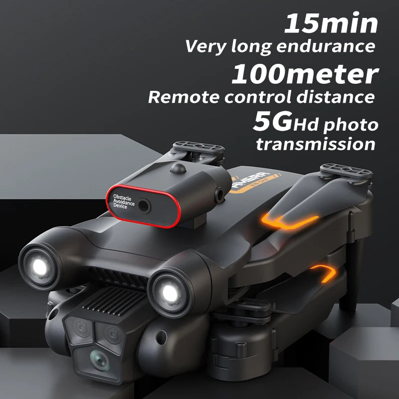New M17 Max Drone 8K Professinal Optical Flow Dron Triple HD Camera Foldable RC Helicopter WIFI FPV Height Hold Sell LED 5000M