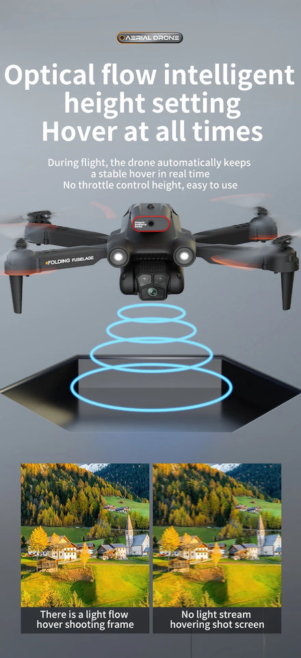 New M17 Max Drone 8K Professinal Optical Flow Dron Triple HD Camera Foldable RC Helicopter WIFI FPV Height Hold Sell LED 5000M