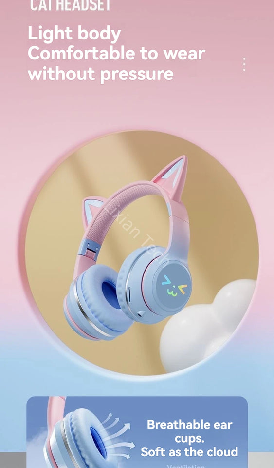 RGB Glow Portable Headphones Blutooth
