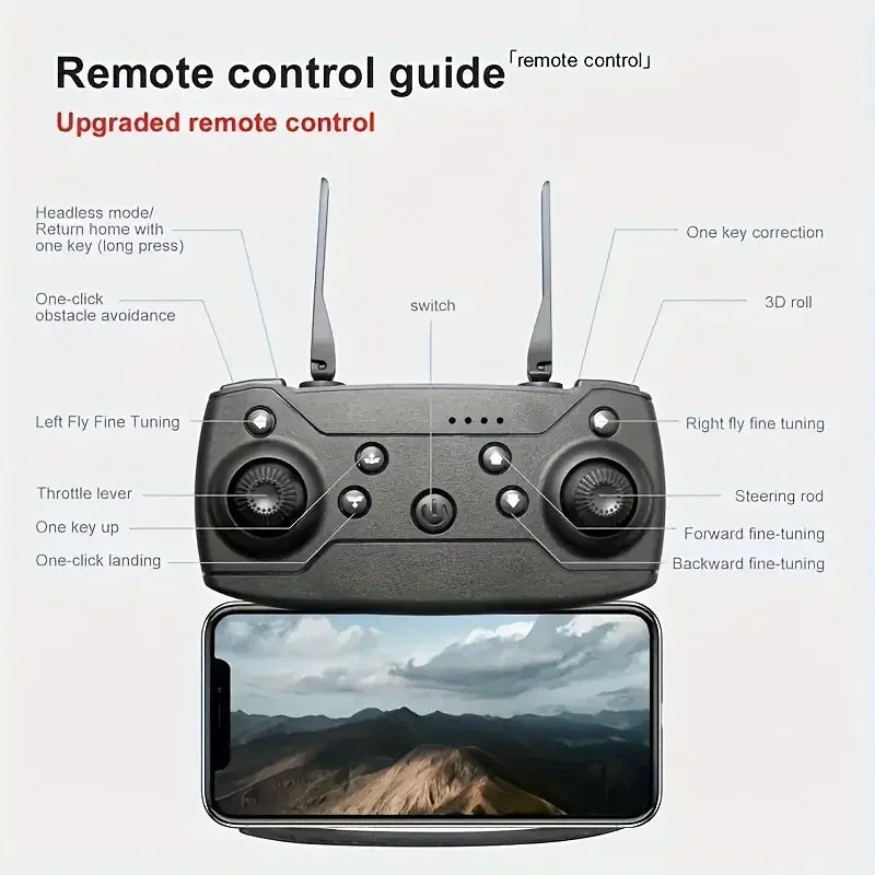 2025 E99 PRO RC Drone, HD Dual Camera FPV WiFi, Foldable RC Quadcopter Drone, RC Drone Toys For Beginners Men's Christmas Gifts