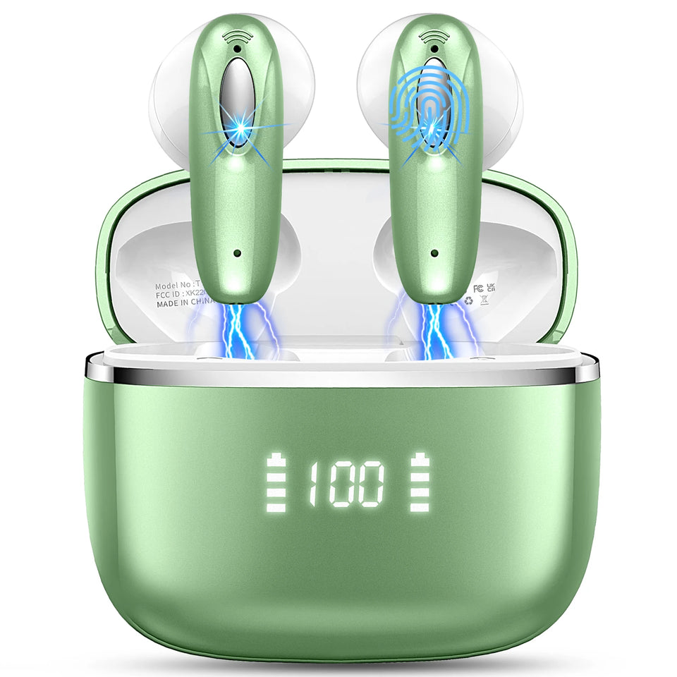 Wireless Earbuds, Bluetooth 5.3, 4 ENC Noise Canceling Mic