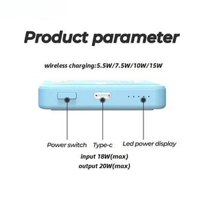10000mah Foldable Magnetic Power Bank For IPhone External Battery Powerbank Wireless Charger For iPhone Huawei Xiaomi Samsung