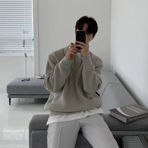 Men Korean Fashion Knitwear Harajuku Knit Sweater