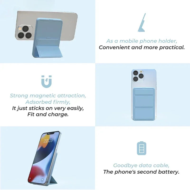10000mah Foldable Magnetic Power Bank For IPhone External Battery Powerbank Wireless Charger For iPhone Huawei Xiaomi Samsung