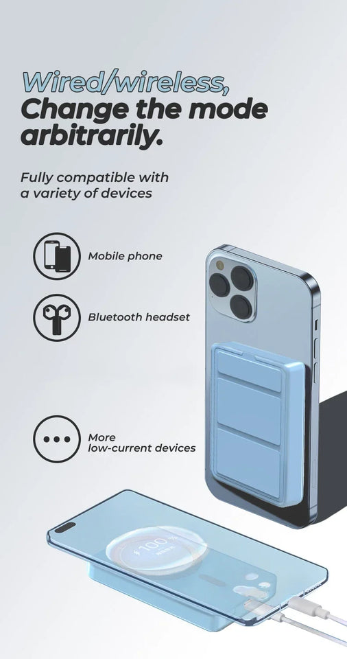 10000mah Foldable Magnetic Power Bank For IPhone External Battery Powerbank Wireless Charger For iPhone Huawei Xiaomi Samsung