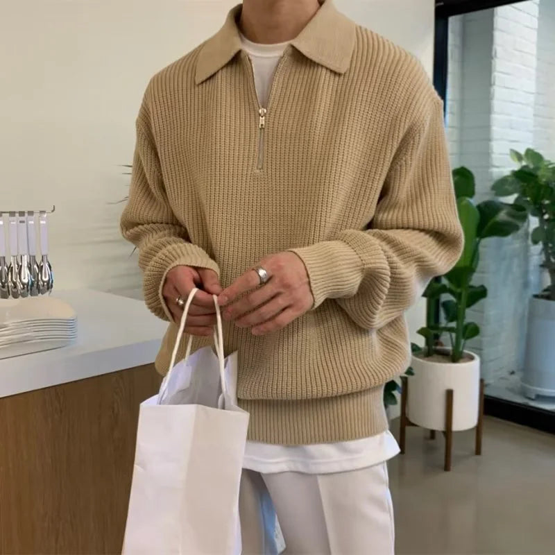 Men Korean Fashion Knitwear Harajuku Knit Sweater