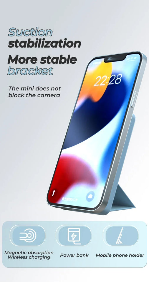 10000mah Foldable Magnetic Power Bank For IPhone External Battery Powerbank Wireless Charger For iPhone Huawei Xiaomi Samsung