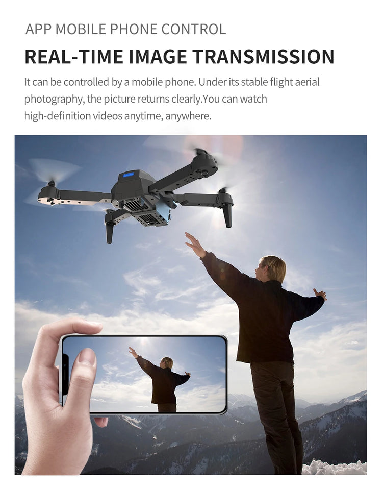 Professional Drone E88 wide-angle HD Camera WiFi FPV height hold collapsible Halloween, Thanksgiving, Christmas, gifts