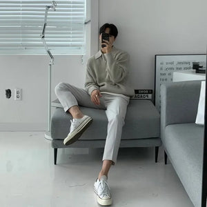 Men Korean Fashion Knitwear Harajuku Knit Sweater
