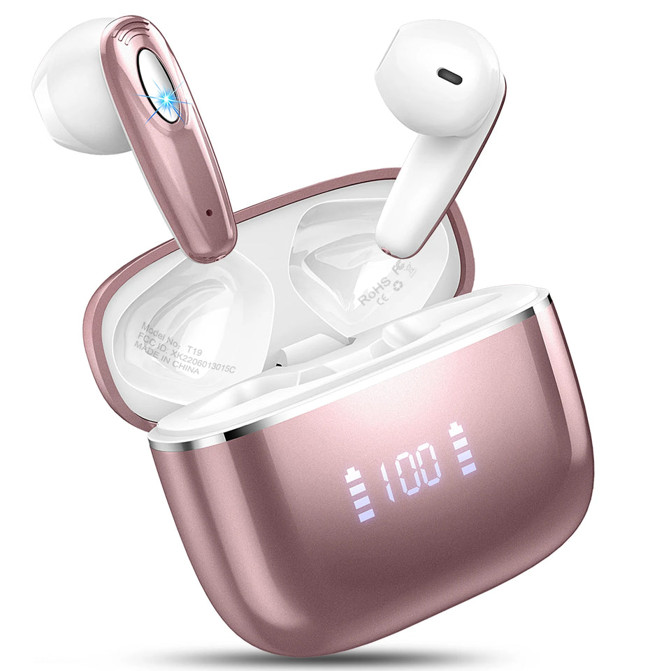 Wireless Earbuds, Bluetooth 5.3, 4 ENC Noise Canceling Mic