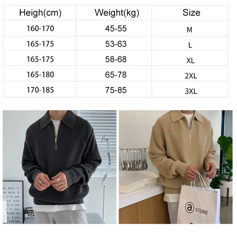 Men Korean Fashion Knitwear Harajuku Knit Sweater