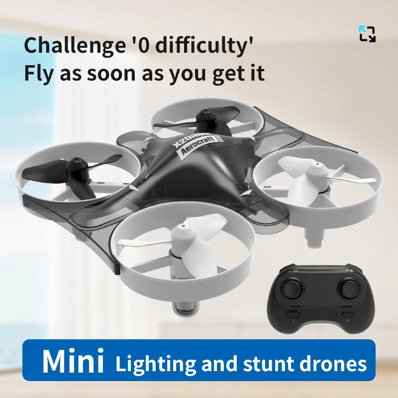 New X20 Mini Drone Rotating Colorful Light Quadcopter Drone RC Aircraft Quadcopter Mini UAV Toy Helicopter Kid Gift Toys UFO