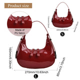 Retro Red Bag for Women Girls Half Moon Bag