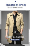 Spring Autumn Long Trench Men Fashion Business Casual Windbreaker Coat Mens Solid Single Breasted Trench Outerwear Plus Size 5Xl