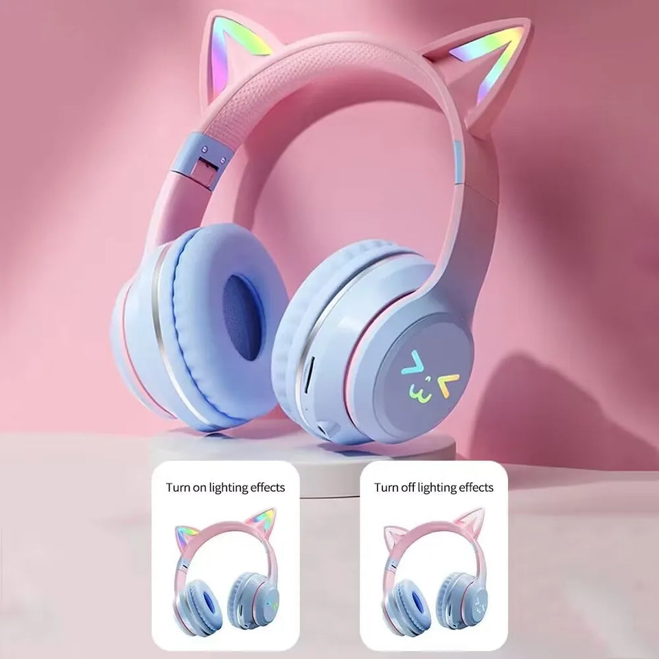 RGB Glow Portable Headphones Blutooth