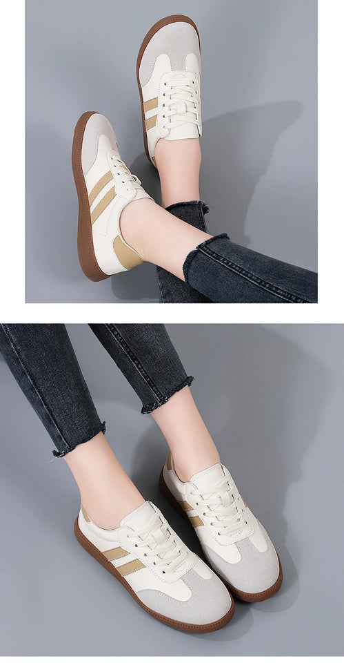 Women Shoes Fashion Casual Flats Vulcanize Shoes Ladies Outdoor Walking Sneakers Women Comfortable Classical Shoes Black White