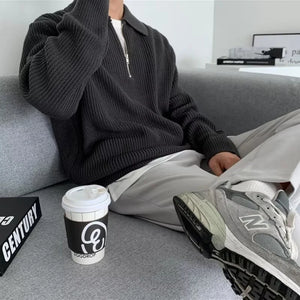 Men Korean Fashion Knitwear Harajuku Knit Sweater