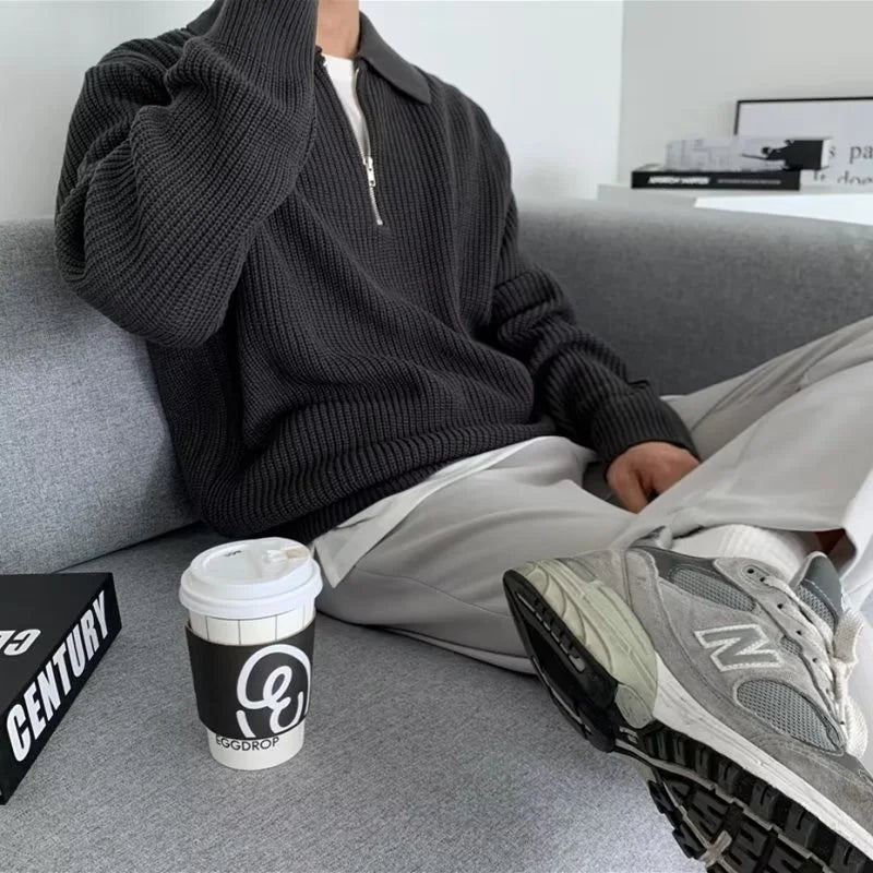 Men Korean Fashion Knitwear Harajuku Knit Sweater