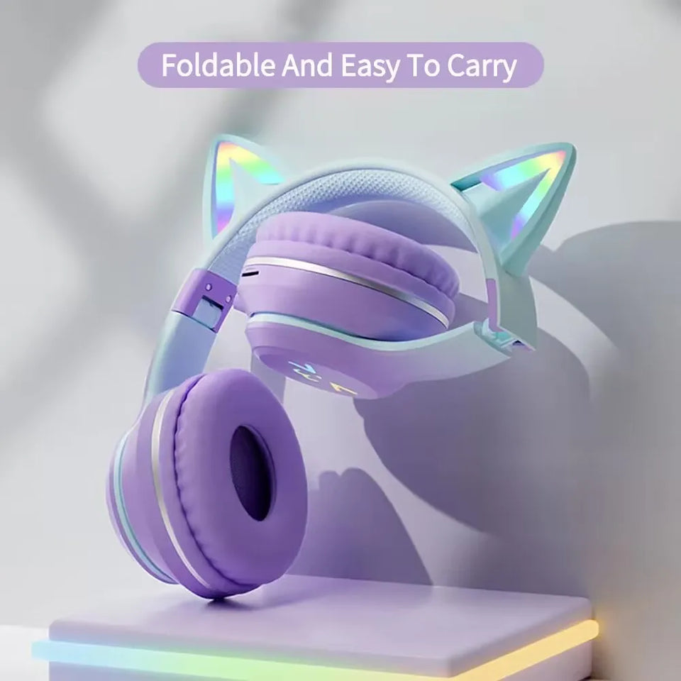 RGB Glow Portable Headphones Blutooth