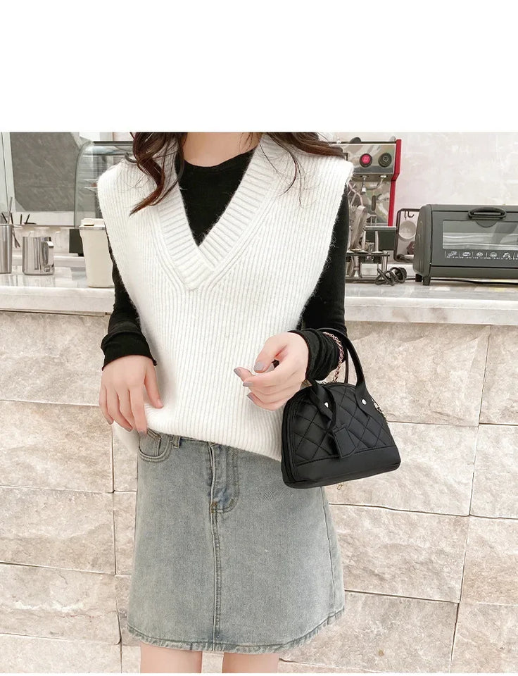 New Fashion Lingge Shell Bag Single Shoulder Messenger Bag
