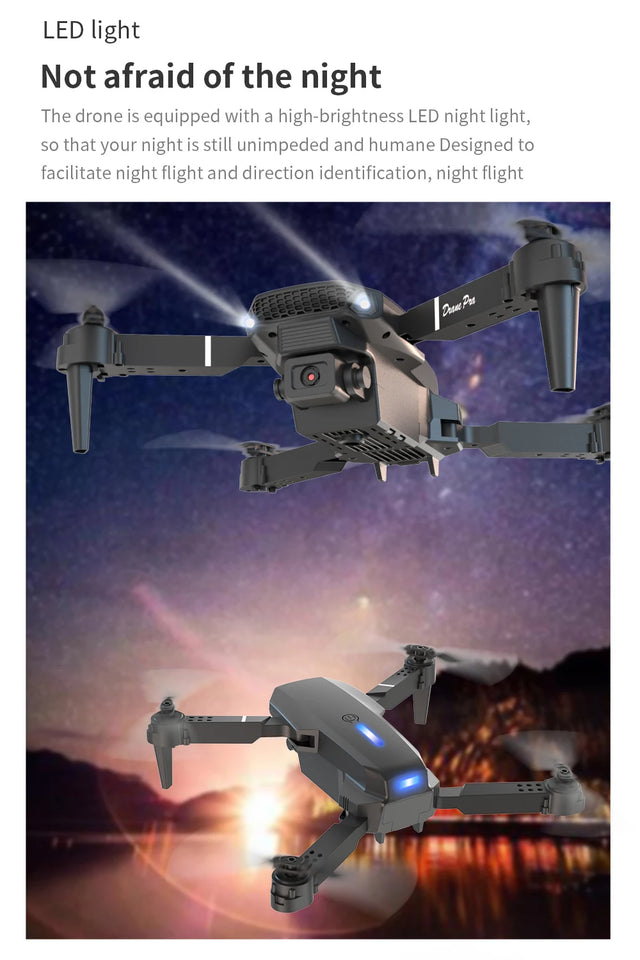 Professional Drone E88 wide-angle HD Camera WiFi FPV height hold collapsible Halloween, Thanksgiving, Christmas, gifts