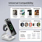 Bonola Magnetic 3 in 1 Wireless Charger for iPhone 15/13/14 Pro Max/12 30W Wireless Charging Station for Apple Watch/AirPods Pro