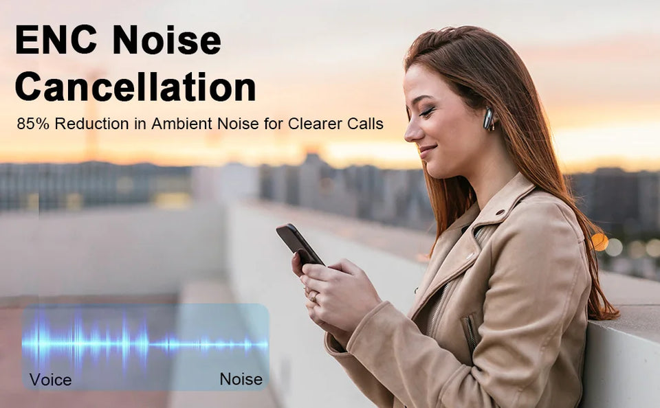 Wireless Earbuds, Bluetooth 5.3, 4 ENC Noise Canceling Mic
