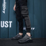 YRZL Men Sports Running Black Jogging Shoes Casual Sneakers Outdoor Breathable Mesh Women Light Shock-absorption Black Tennis