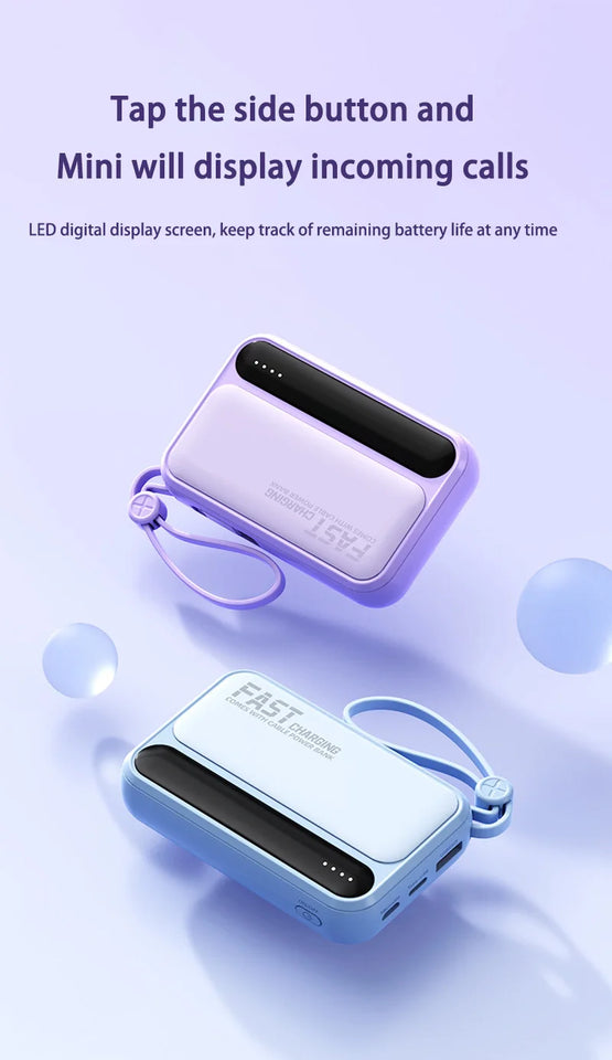 Xiaomi 100000mAh Large Capacity Power Bank Portable fast charging power bank with built-in 4 Cables Battery For IPhone Samsung
