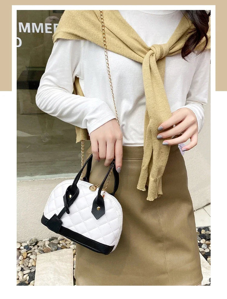 New Fashion Lingge Shell Bag Single Shoulder Messenger Bag
