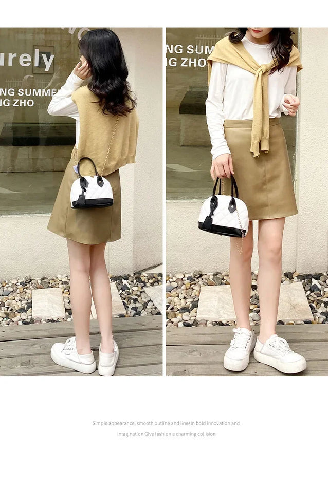 New Fashion Lingge Shell Bag Single Shoulder Messenger Bag