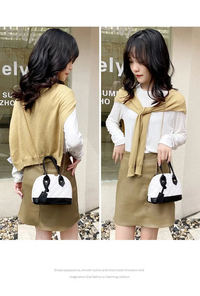 New Fashion Lingge Shell Bag Single Shoulder Messenger Bag