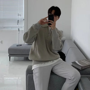 Men Korean Fashion Knitwear Harajuku Knit Sweater