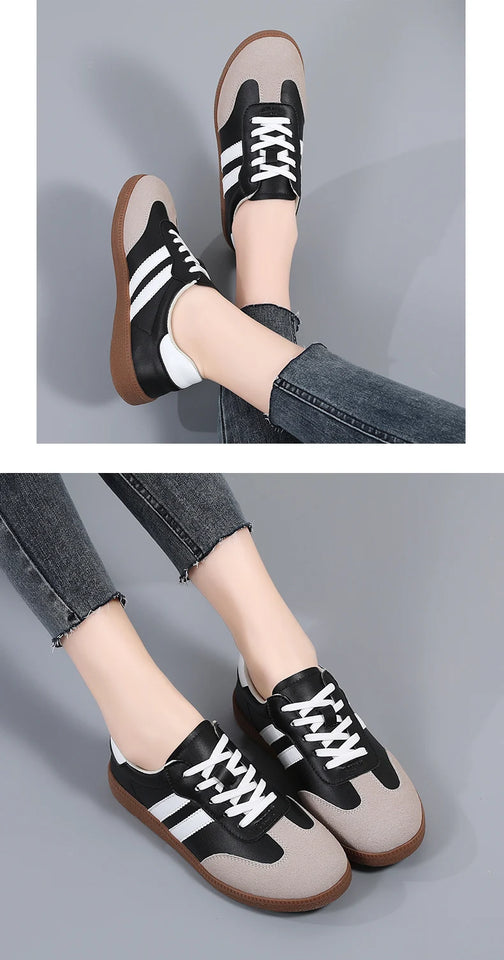 Women Shoes Fashion Casual Flats Vulcanize Shoes Ladies Outdoor Walking Sneakers Women Comfortable Classical Shoes Black White