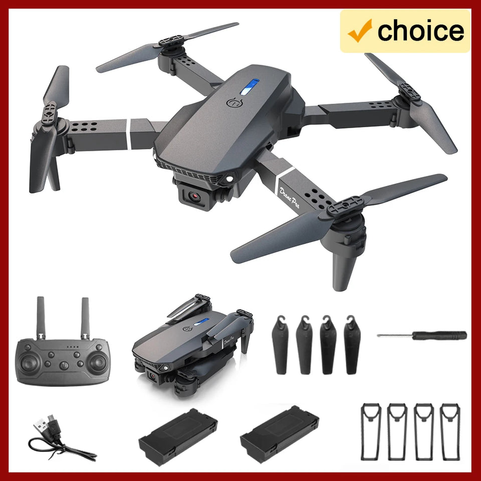 Professional Drone E88 wide-angle HD Camera WiFi FPV height hold collapsible Halloween, Thanksgiving, Christmas, gifts