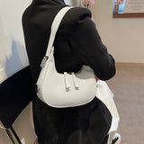 Retro Red Bag for Women Girls Half Moon Bag