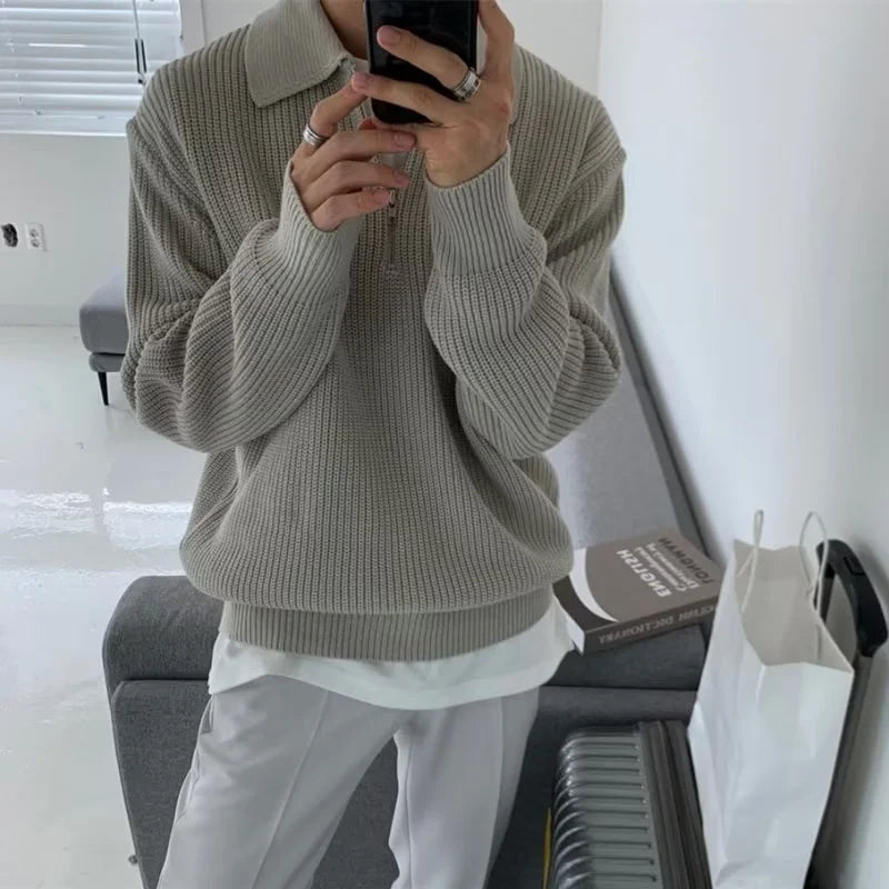 Men Korean Fashion Knitwear Harajuku Knit Sweater