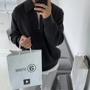 Men Korean Fashion Knitwear Harajuku Knit Sweater