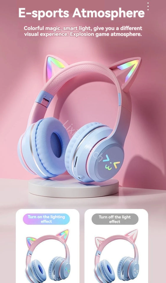 RGB Glow Portable Headphones Blutooth