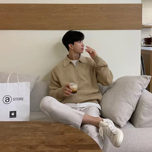 Men Korean Fashion Knitwear Harajuku Knit Sweater