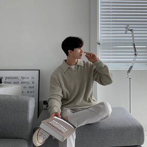 Men Korean Fashion Knitwear Harajuku Knit Sweater