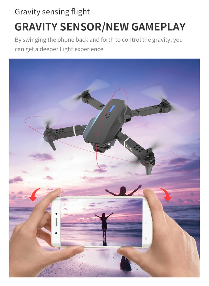Professional Drone E88 wide-angle HD Camera WiFi FPV height hold collapsible Halloween, Thanksgiving, Christmas, gifts