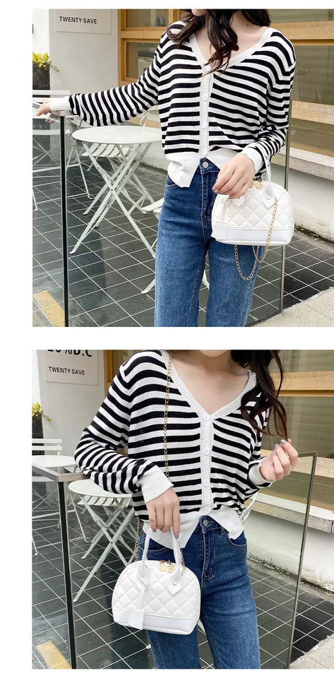 New Fashion Lingge Shell Bag Single Shoulder Messenger Bag