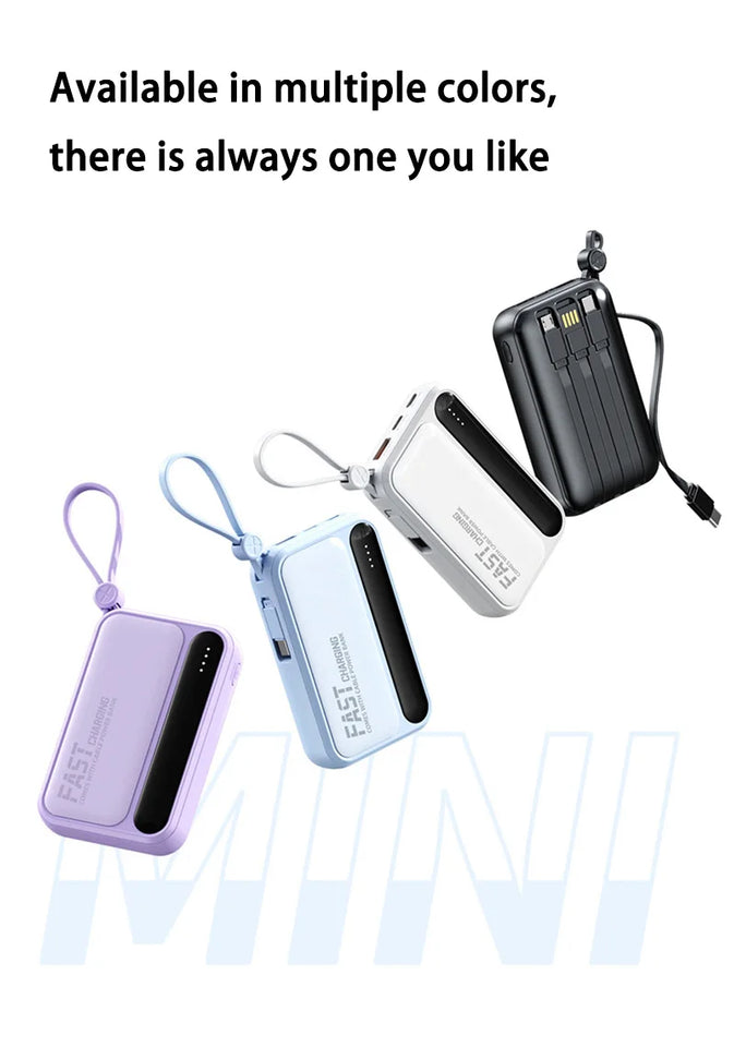 Xiaomi 100000mAh Large Capacity Power Bank Portable fast charging power bank with built-in 4 Cables Battery For IPhone Samsung