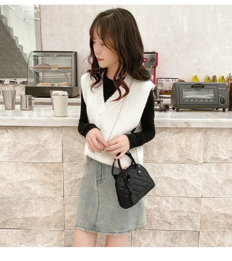 New Fashion Lingge Shell Bag Single Shoulder Messenger Bag