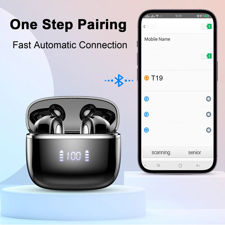 Wireless Earbuds, Bluetooth 5.3, 4 ENC Noise Canceling Mic