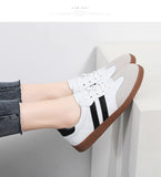 Women Shoes Fashion Casual Flats Vulcanize Shoes Ladies Outdoor Walking Sneakers Women Comfortable Classical Shoes Black White