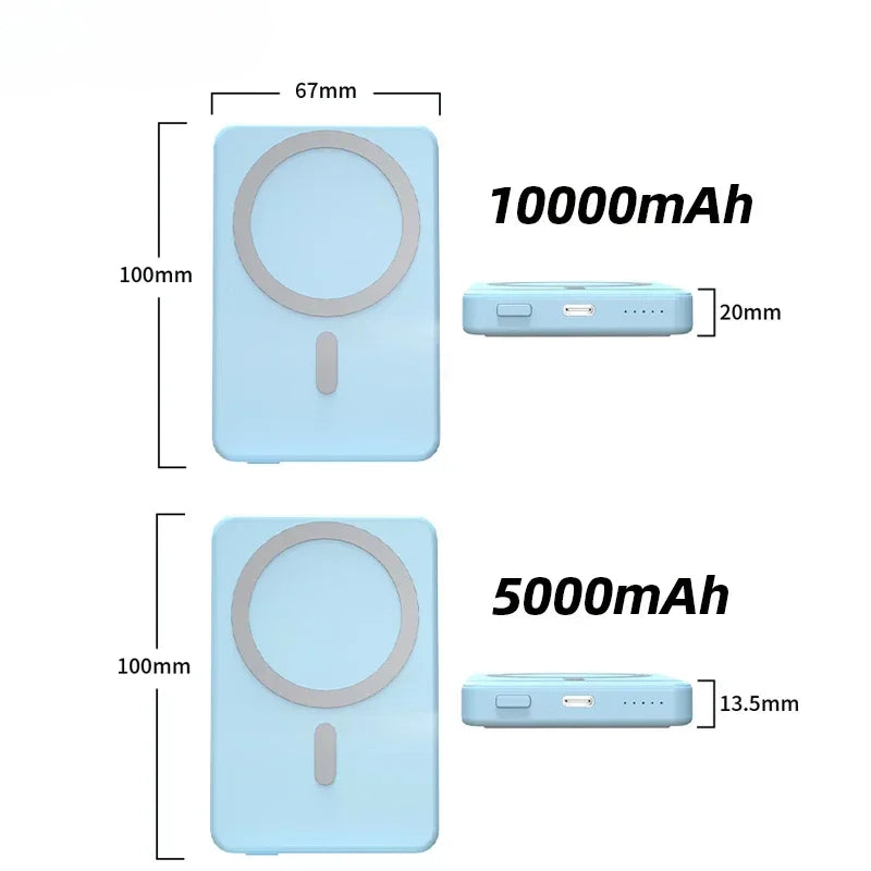 10000mah Foldable Magnetic Power Bank For IPhone External Battery Powerbank Wireless Charger For iPhone Huawei Xiaomi Samsung