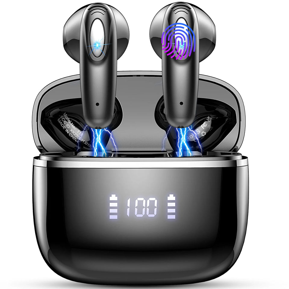 Wireless Earbuds, Bluetooth 5.3, 4 ENC Noise Canceling Mic